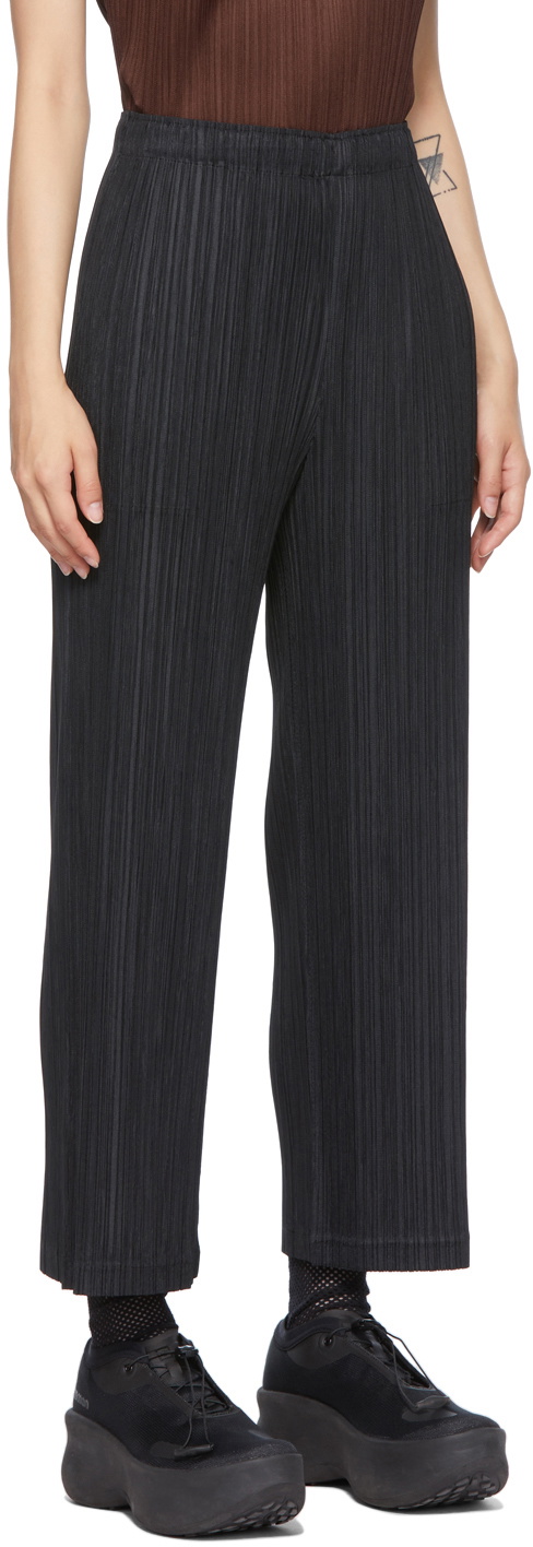 Pleats Please Issey Miyake Black Thicker Bottom 1 Wide-Leg Trousers