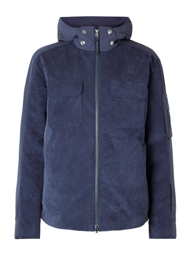 Photo: BOGNER - Cobe-D Quilted Corduroy Hooded Ski Jacket - Blue