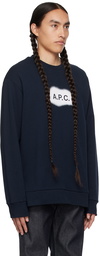 A.P.C. Navy Printed Sweatshirt