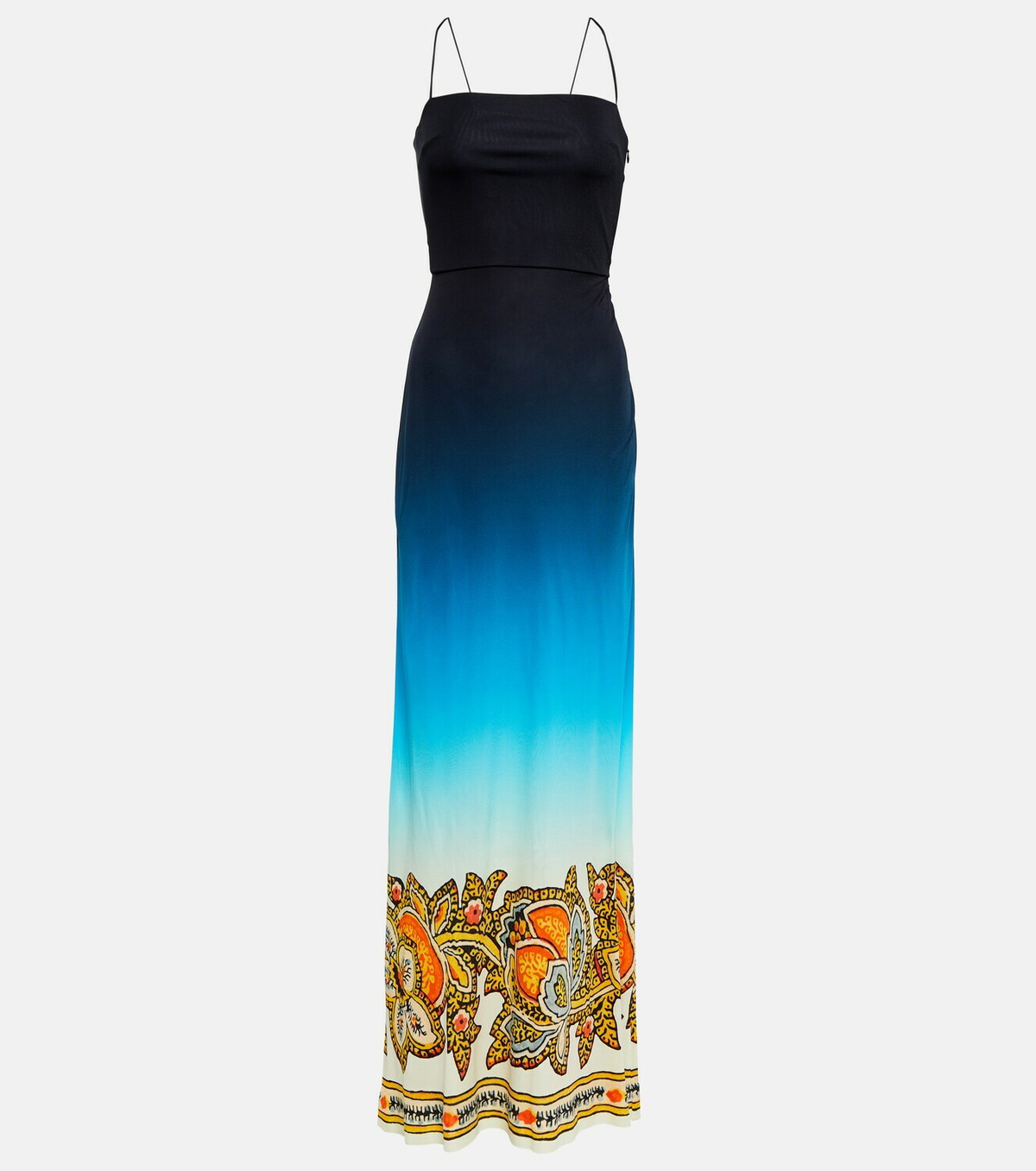 floral maxi casual dresses for women Maxi blue floral summer chiffon dresses 5017