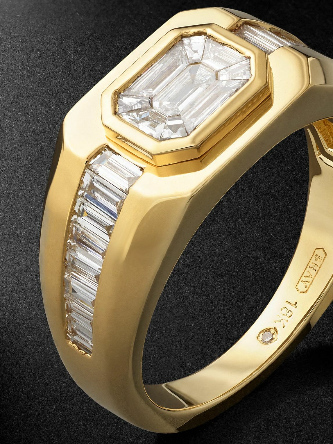 SHAY - 18-Karat Gold Diamond Signet Ring - Gold