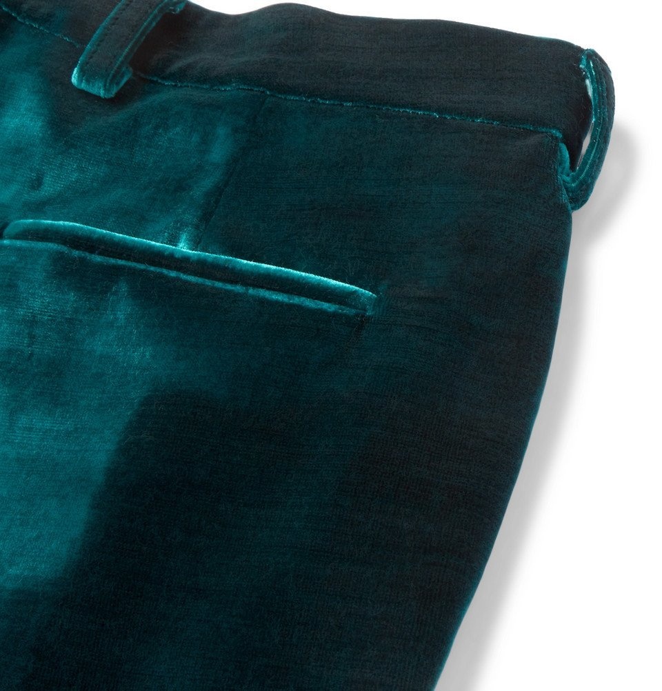 Buy Women Turquoise Floral Velvet Bell Bottom Pants Online at Sassafras