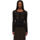 ISSEY MIYAKE Black Chiffon Twist Cardigan