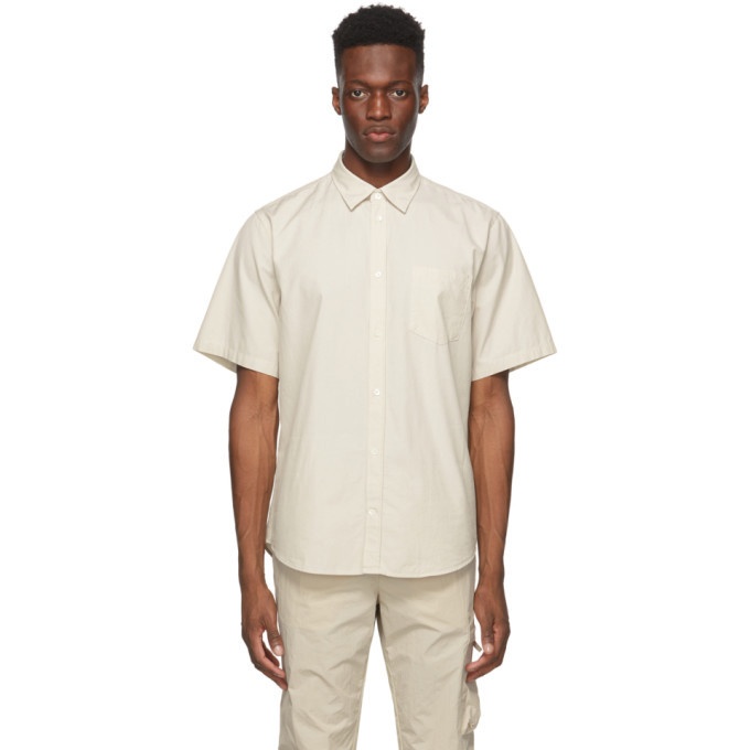 Photo: Norse Projects Beige Micro Texture Osvald Short Sleeve Shirt