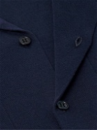 Brunello Cucinelli - Slim-Fit Camp-Collar Ribbed Cotton Shirt - Blue