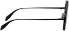 McQueen Black Piercing Round Sunglasses