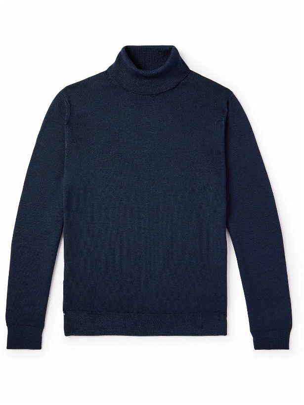 Photo: Boglioli - Slim-Fit Wool Rollneck Sweater - Blue