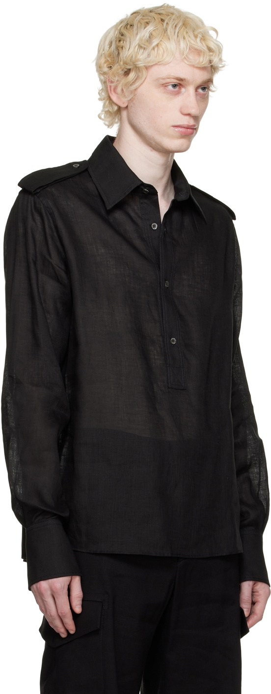 Bally Black Half Button Shirt