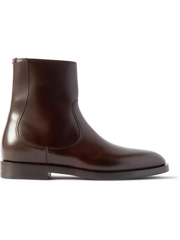 Photo: Brunello Cucinelli - Leather Ankle Boots - Burgundy