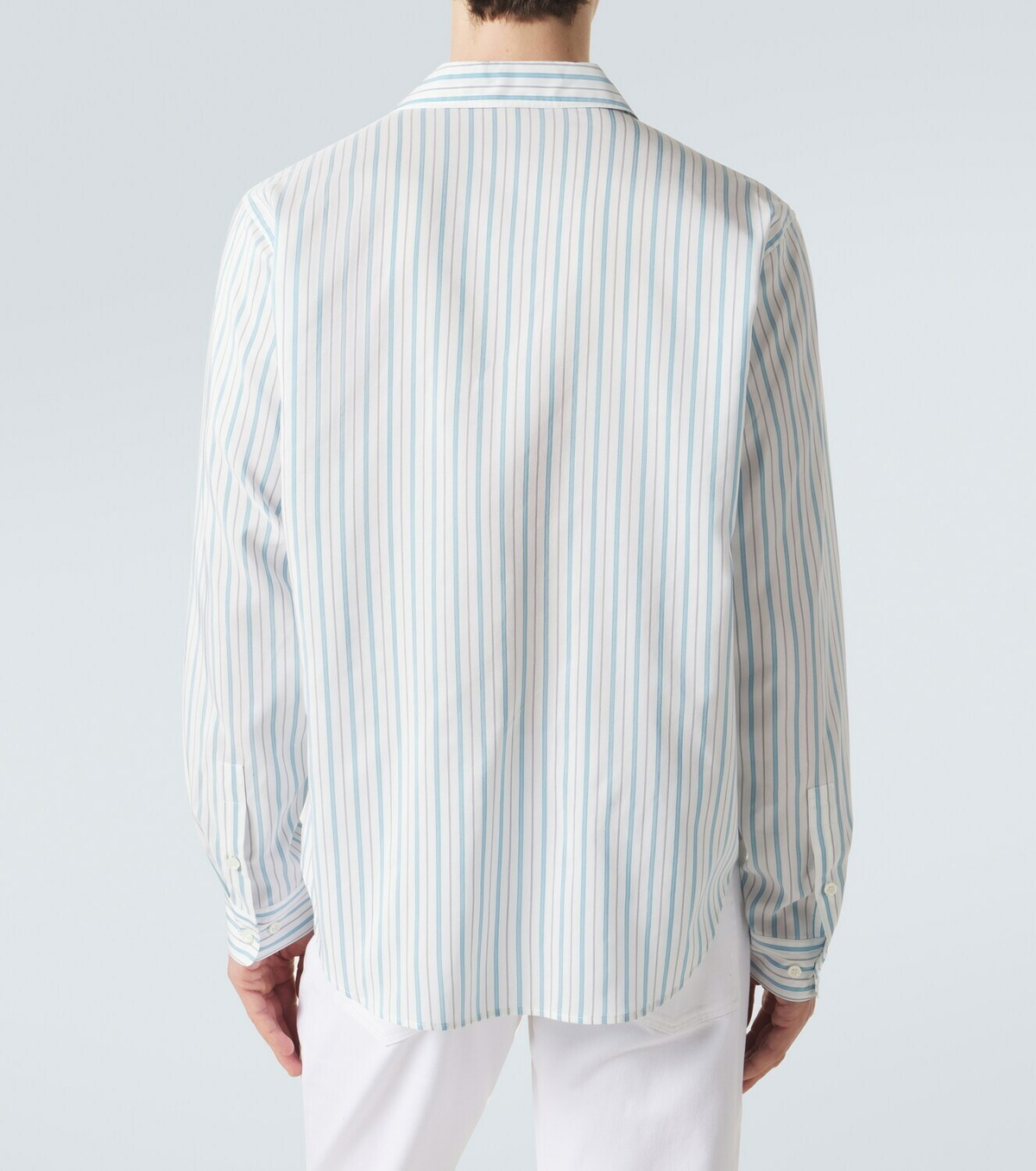 Umit Benan Franco pinstripe silk and cotton shirt