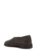 Lemaire Grained Leather Loafers Dark Brown