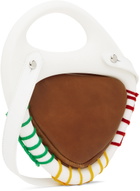 Stanley Raffington SSENSE Exclusive White & Brown 3D Printed Leather Curve Bag