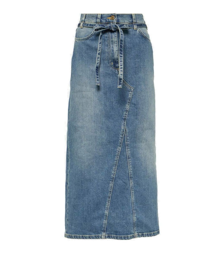 Photo: Altuzarra High-rise denim midi skirt