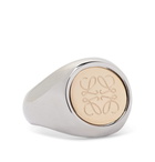 Loewe - Logo-Engraved Silver and Gold-Tone Signet Ring - Silver