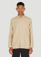 Dobby Stripe Classic Shirt in Brown