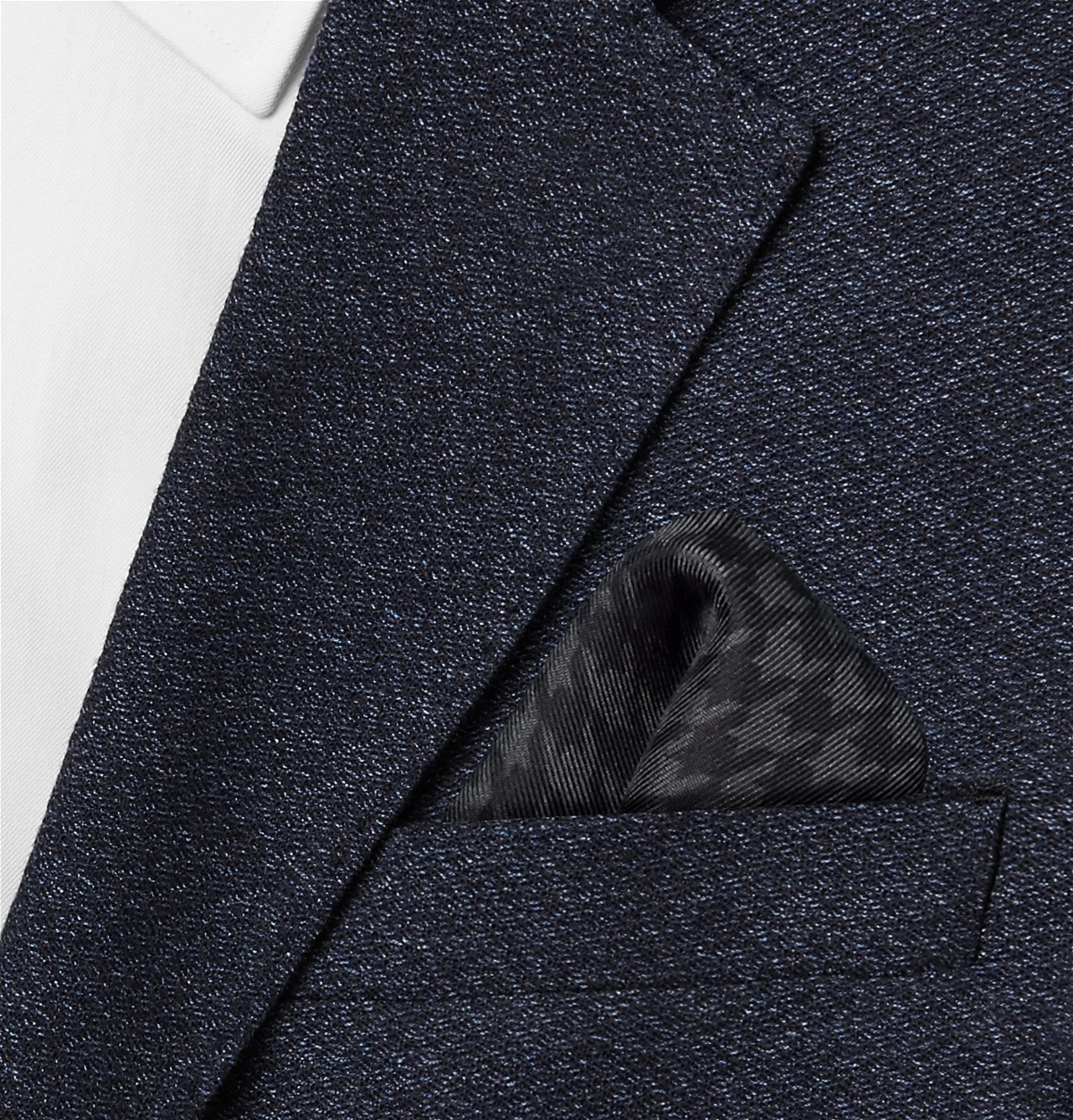 TOM FORD - Houndstooth Silk-Twill Pocket Square - Gray TOM FORD