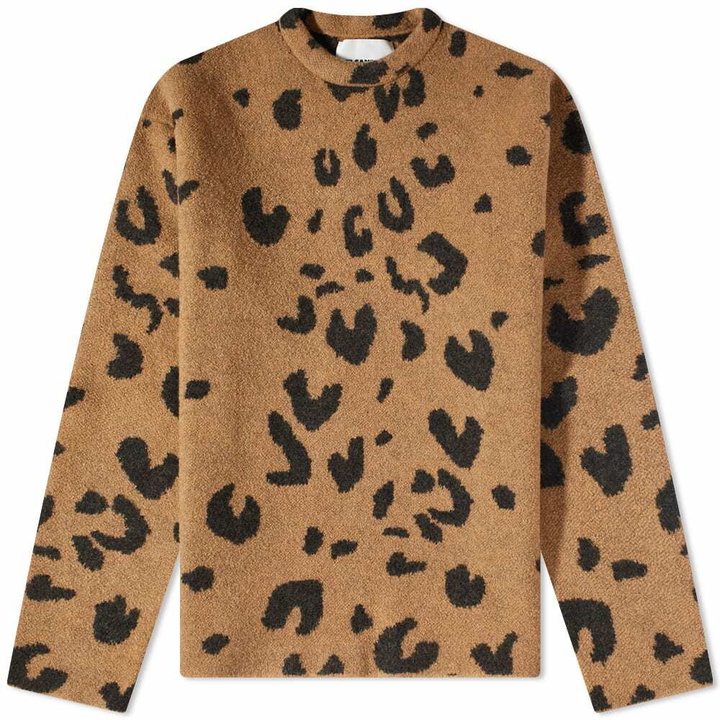 Photo: Jil Sander Men's Leopard Mohair Crew Knit in Open Beige