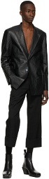 Sean Suen Black Crinkled Leather Jacket