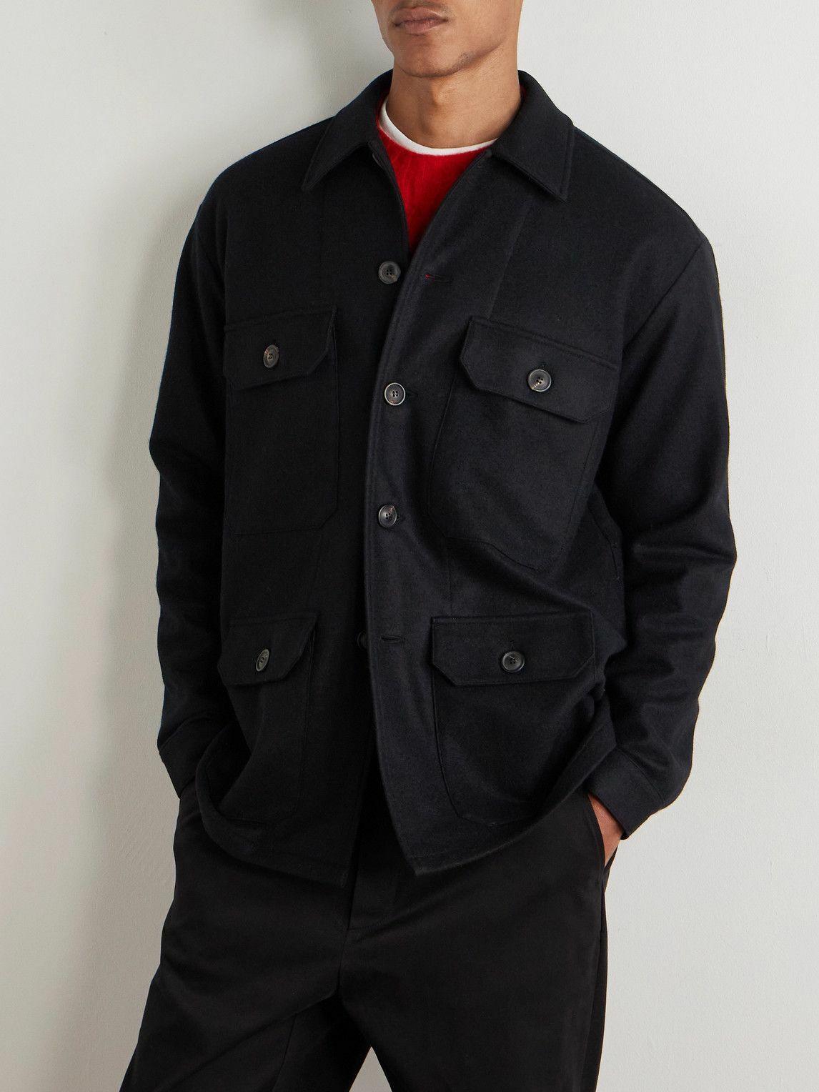 Ghiaia Cashmere - Wool-Flannel Jacket - Black