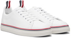 Thom Browne White Vitello Calf Tennis Sneakers