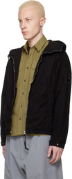 C.P. Company Black Micro-Reps Hooded Lens Jacket