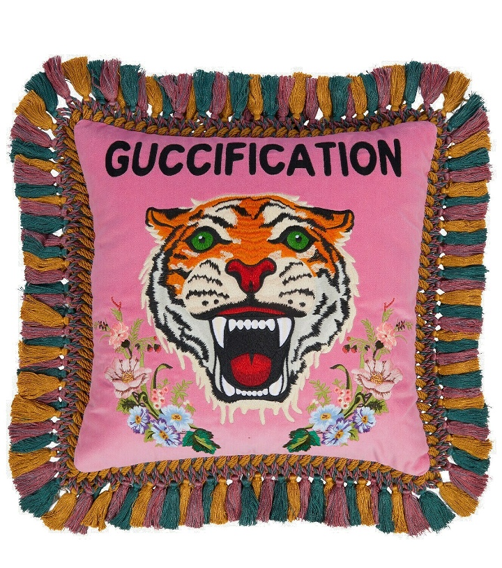 Photo: Gucci - Embroidered velvet cushion