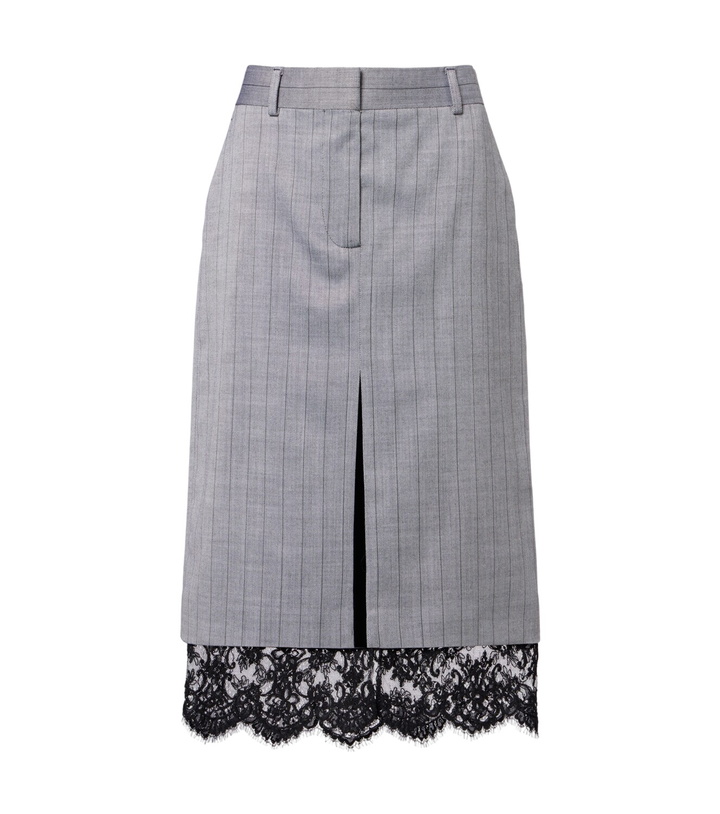 Photo: Stella McCartney Pinestripe wool midi skirt