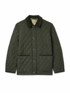 Burberry - Padded Corduroy-Trimmed Quilted Shell Jacket - Green