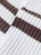 Norse Projects - Bjarki Striped Ribbed Cotton-Blend Socks