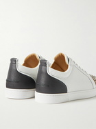 Christian Louboutin - Louis Junior Spikes Cap-Toe Leather Sneakers - White