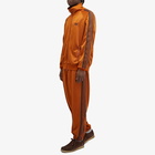 Needles Men's Poly Smooth Zipped Track Pants in Rust