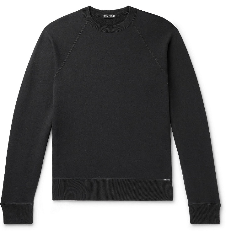 Photo: TOM FORD - Fleece-Back Cotton-Jersey Sweatshirt - Black