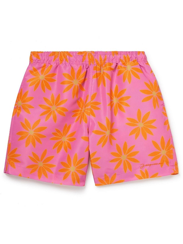 Photo: Jacquemus - Mid-Length Straight-Leg Floral-Print Recycled Swim Shorts - Pink