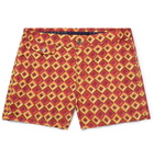 Incotex - Slim-Fit Short-Length Printed Swim Shorts - Men - Red