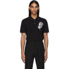 Alexander McQueen Black Embroidered Skull Polo