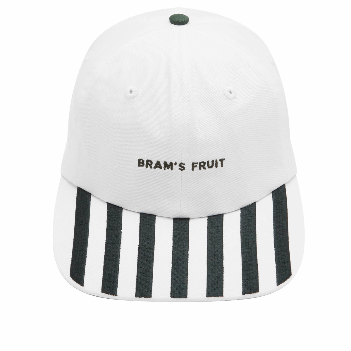 Bram's Fruit Men's Canopy Cap in White/Green Striped 