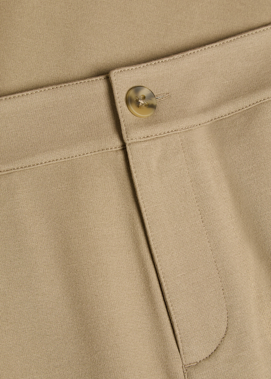 Paige Stafford Slim Tapered-leg Jersey Trousers Beige