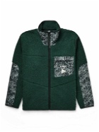 adidas Consortium - And Wander Cutout Shell-Trimmed Fleece Jacket - Green