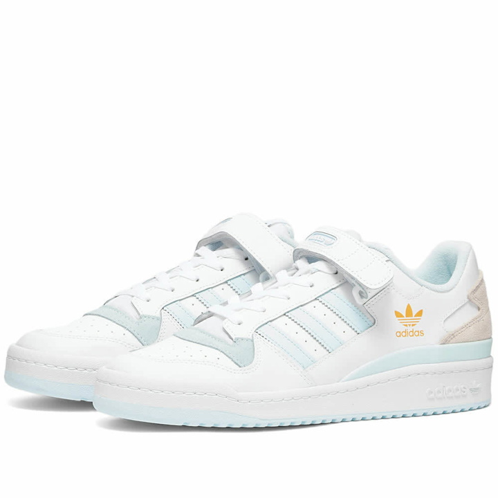 Photo: Adidas Men's Forum Low Sneakers in White/Almost Blue