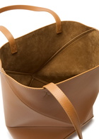 Loewe Puzzle Fold Medium Leather Tote - Tan - One Size