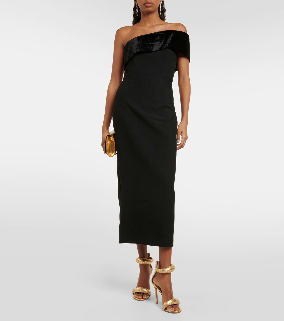 Roland Mouret Asymmetric crpe midi dress Roland Mouret