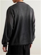 RRR123 - USO Logo-Appliquéd Printed Cotton-Jersey Sweatshirt - Black
