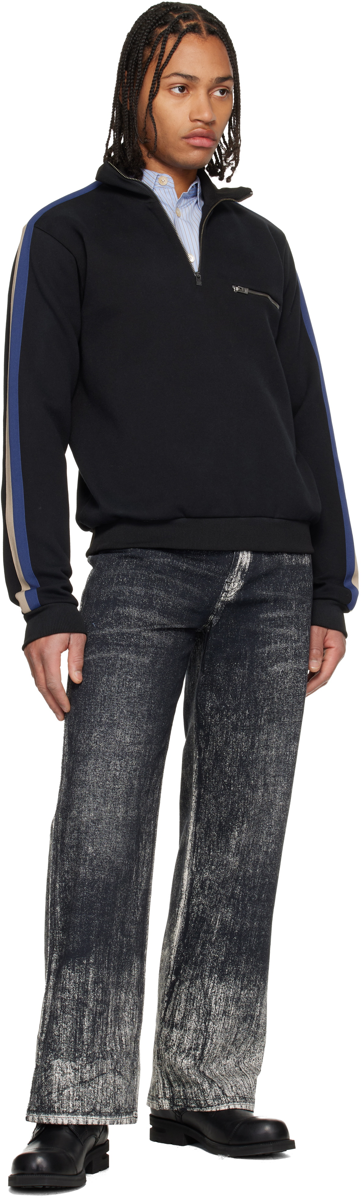 CAMPERLAB Black Paint Print Jeans