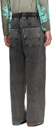 Diesel Gray Denim-Effect Sweatpants