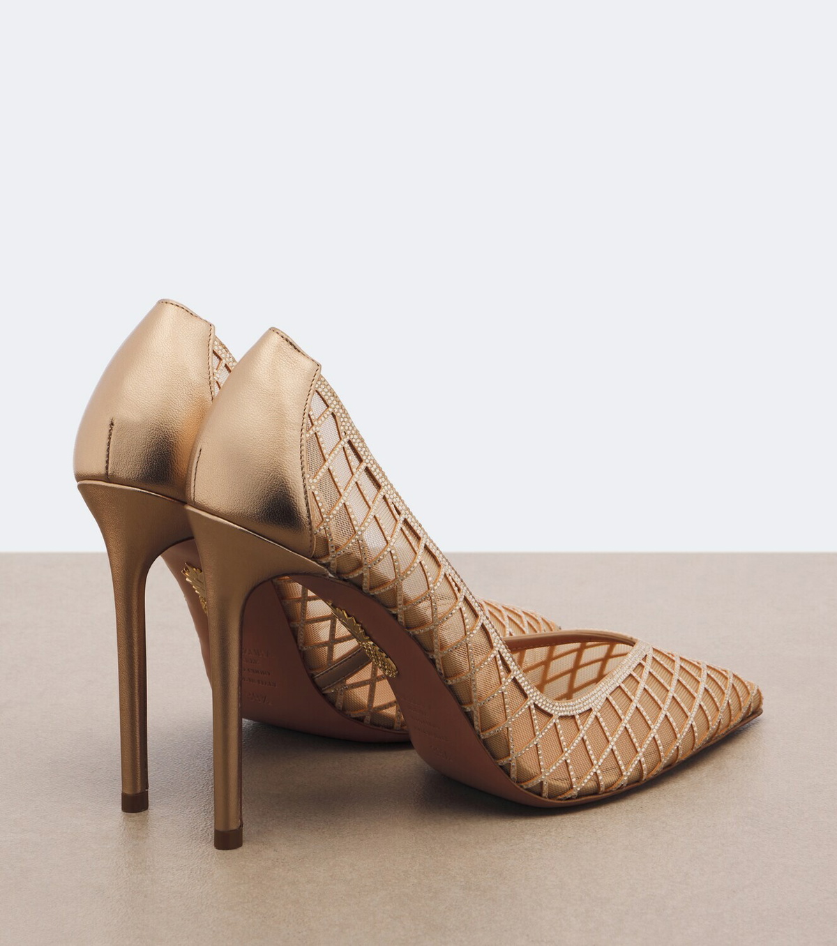 Aquazzura Lumiere embellished mesh pumps
