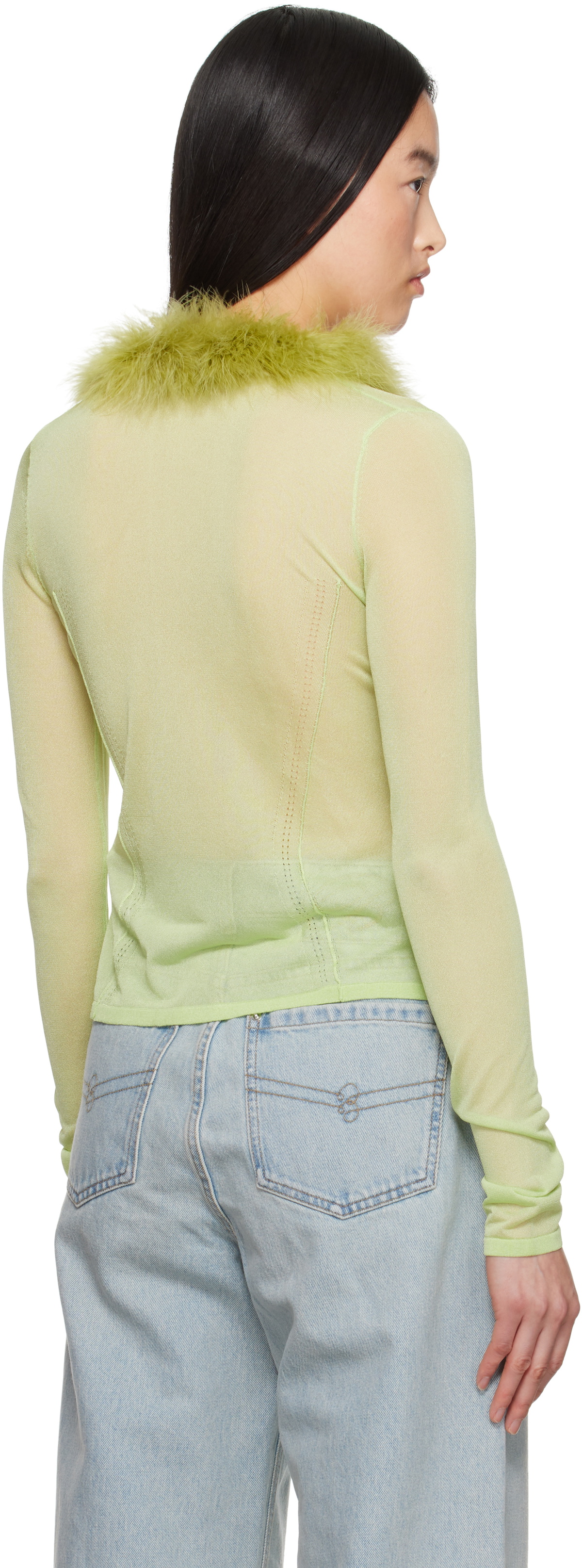 Blumarine Green Knitted Cardigan