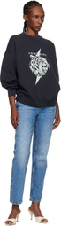 ANINE BING Black Miles Tiger Sweatshirt