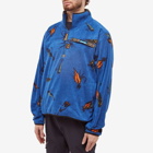 KAVU Men's Winter Throwshirt Half Zip Fleece in Blue Top Water