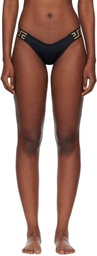 Versace Black Jacquard Bikini Bottom