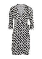 Diane Von Furstenberg Julian Printed Silk Mini Wrap Dress Black And White